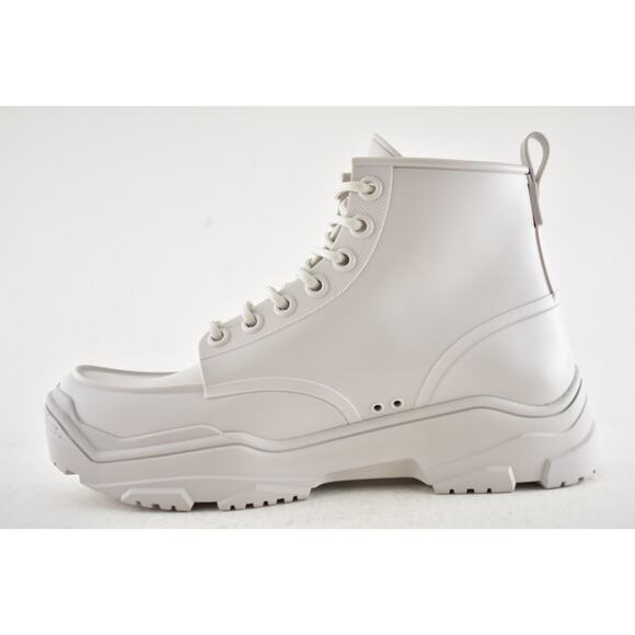 Dior Daniel Arsham Mens Grey Beige Logo Rubber High Top Lace Up Flat Boot 43 10 - Picture 8 of 11